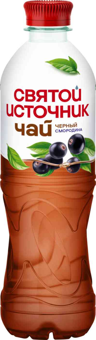 Холодный чай черный Святой Источник со вкусом Смородины, 0,5л