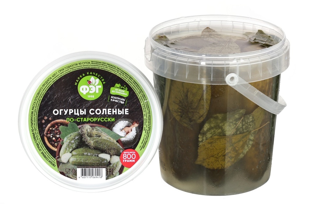 Огурцы ФЭГ по-старорусски соленые 800 г / Супермаркет
