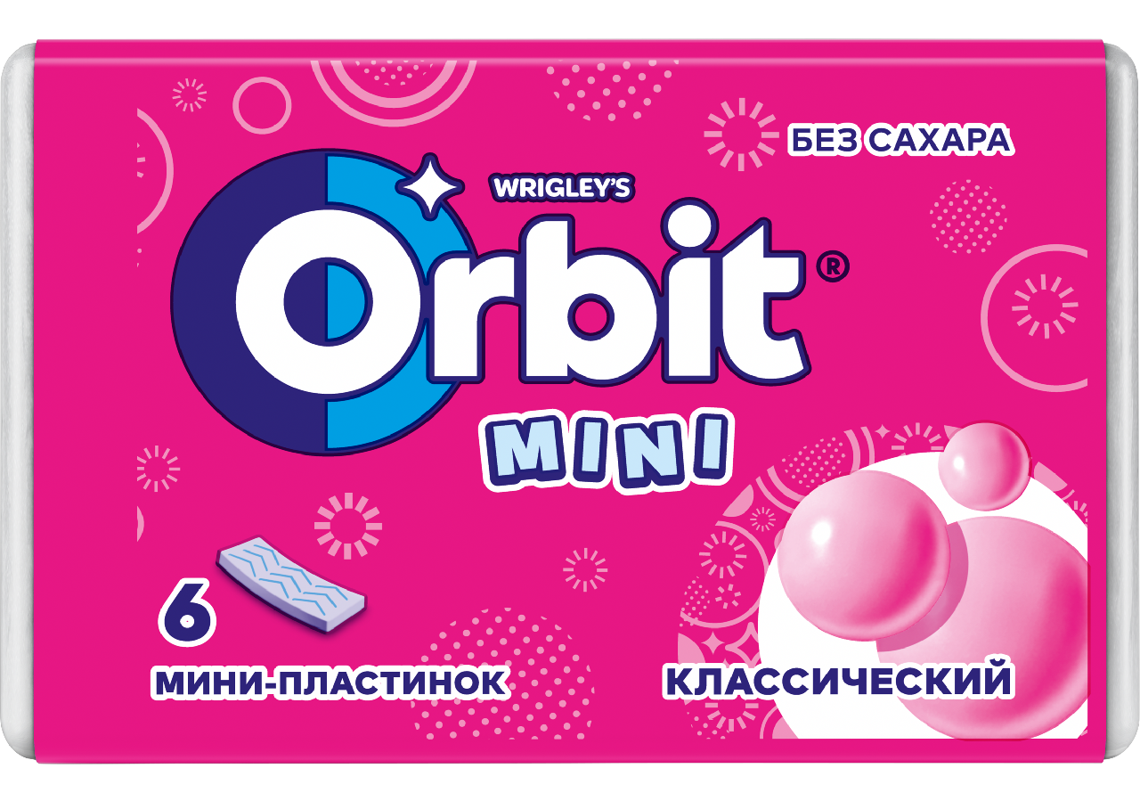 Жевательная резинка Orbit Mini классический без сахара, 10.2г