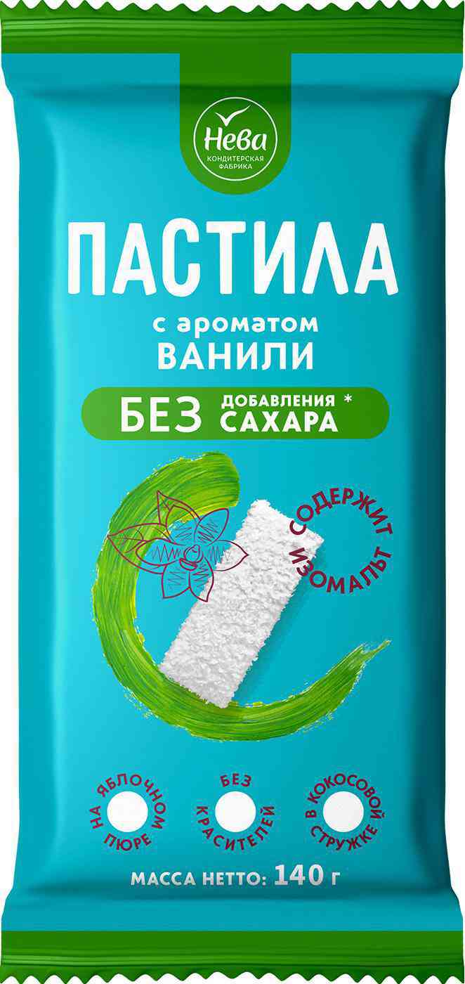 Пастила Нева с ароматом Ванили в кокосовой стружке на изомальте, 140г