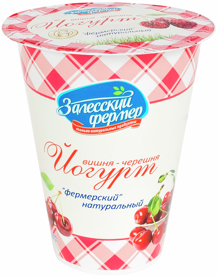 Йогурт Залесский фермер вишня и черешня 3.5%, 300г