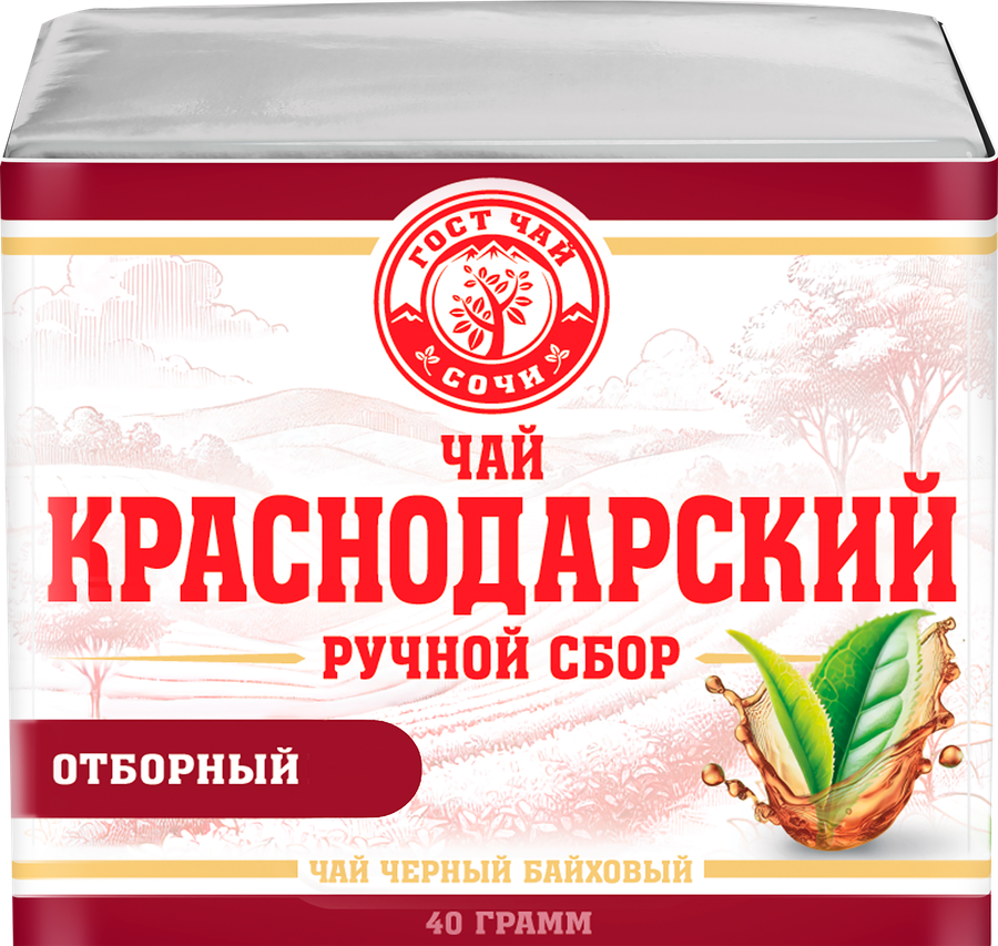 Чай черный КРАСНОДАРСКИЙ ГОСТ ЧАЙ РУЧНОЙ СБОР байховый, листовой, 40г