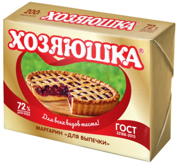 Маргарин Хозяюшка Для Выпечки 72%, 200г