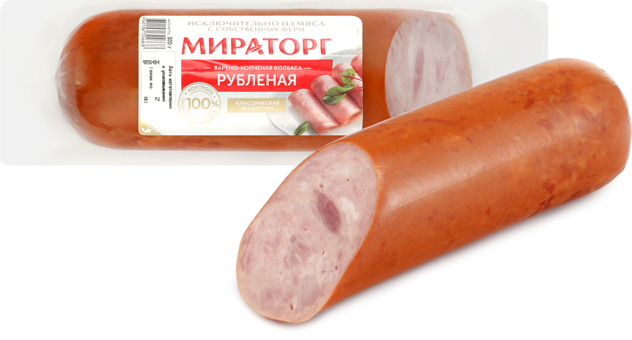 Колбаса копчено-вареная МИРАТОРГ Рубленая, 300г