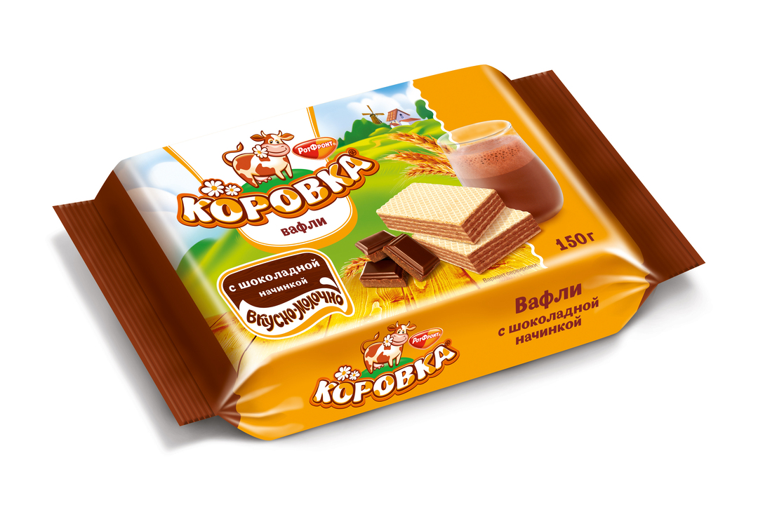 Вафли Коровка с шоколадной начинкой 150 г / Супермаркет