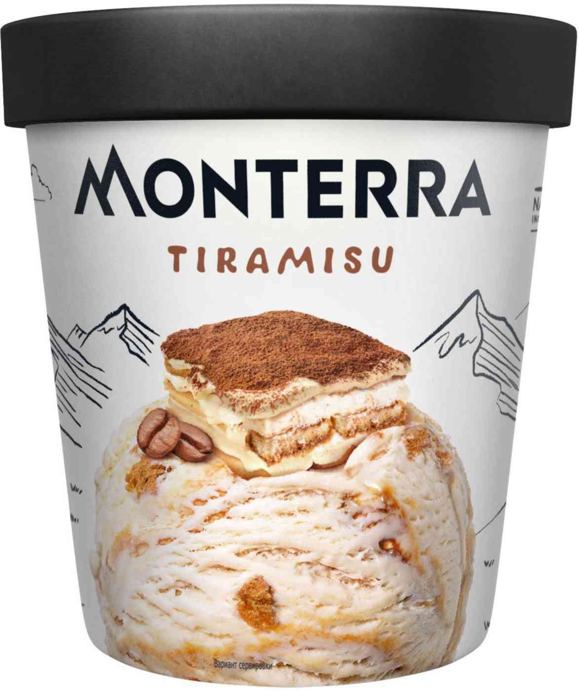 Мороженое пломбир Monterra Тирамису, 277г