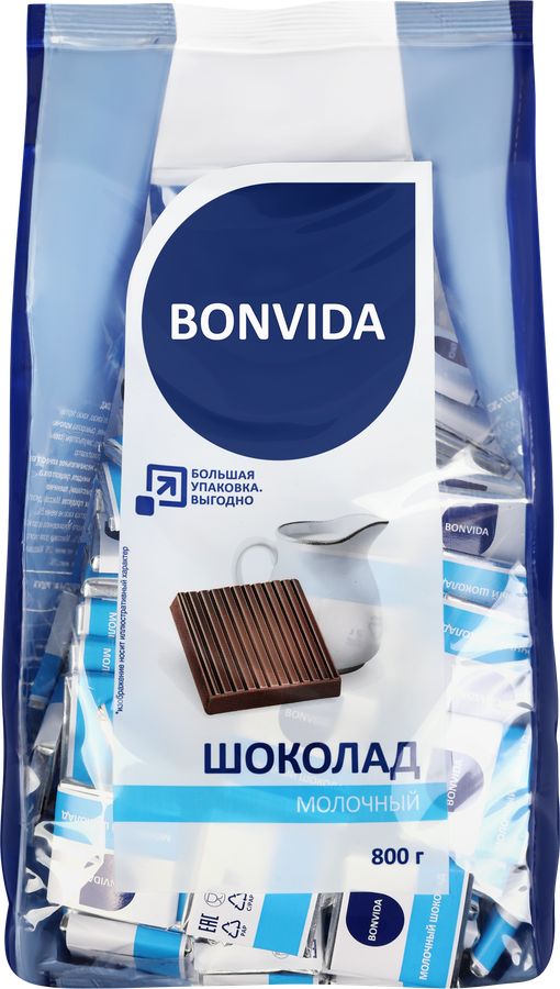 Шоколад молочный BONVIDA, 800г