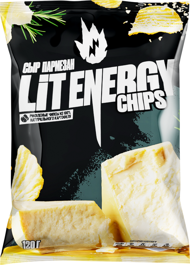 Чипсы картофельные LIT ENERGY Пармезан, 120г
