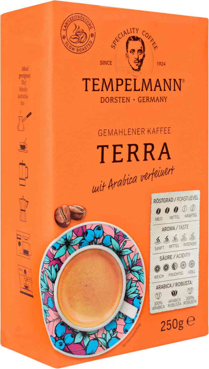 Кофе молотый Tempelmann Terra средняя степень обжарки, 250г