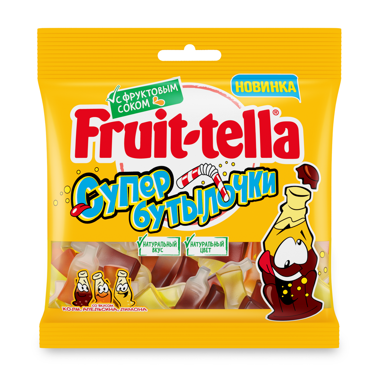 Мармелад жевательный Fruittella Супер бутылочки, 100г