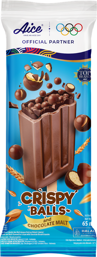 Мороженое AICE Хрустящие шарики, с змж, эскимо, 60г