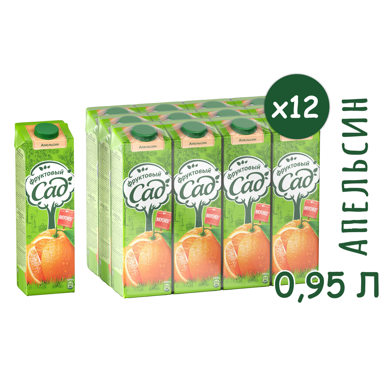 Нектар Фруктовый Сад апельсиновый с мякотью, 950мл x 12 шт