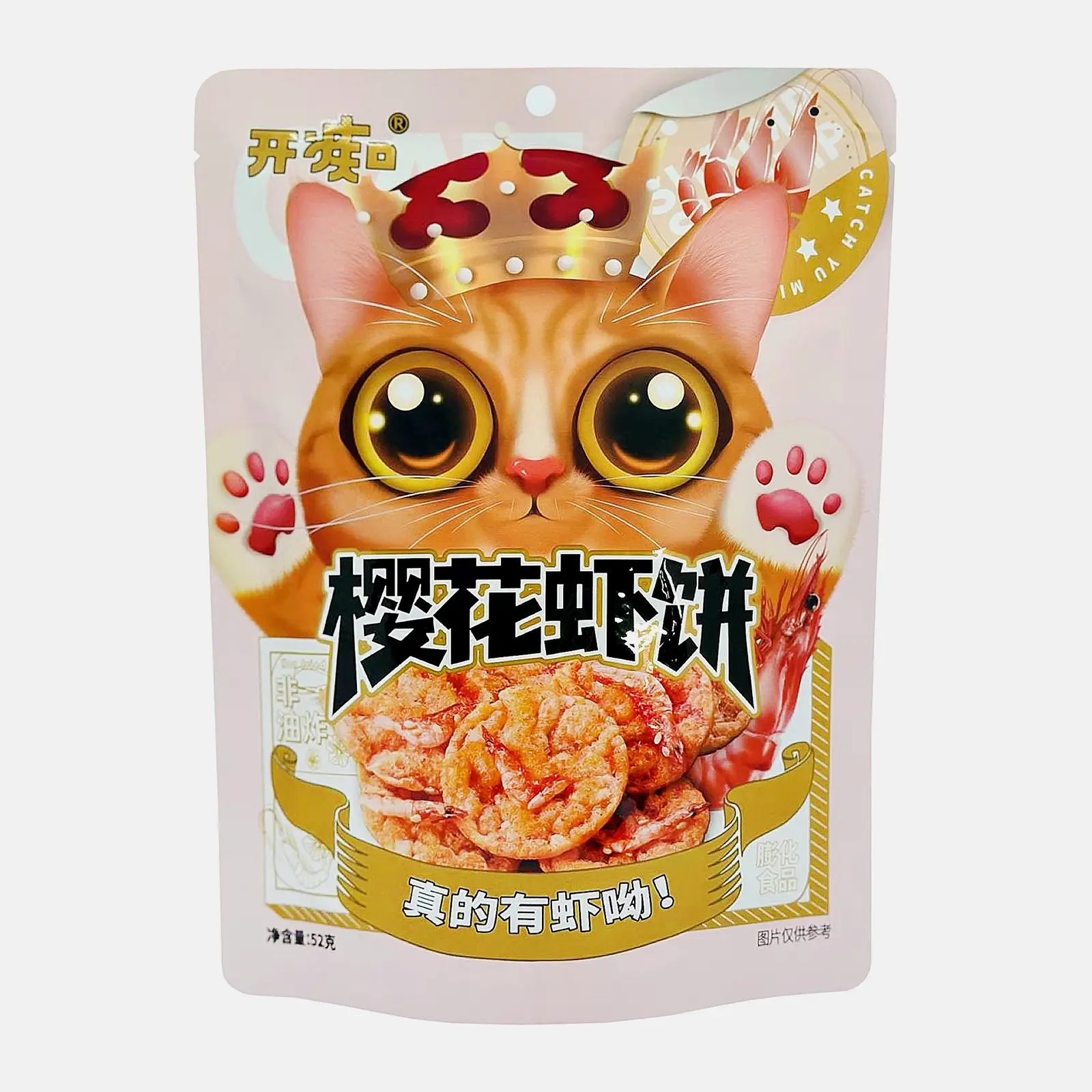 Кукурузные чипсы со вкусом вишни и креветки Catch Yu Mi 52г