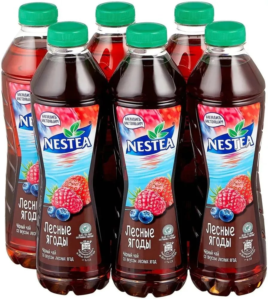 Холодный чай Nestea черный со вкусом лесных ягод, 500мл x 6 шт
