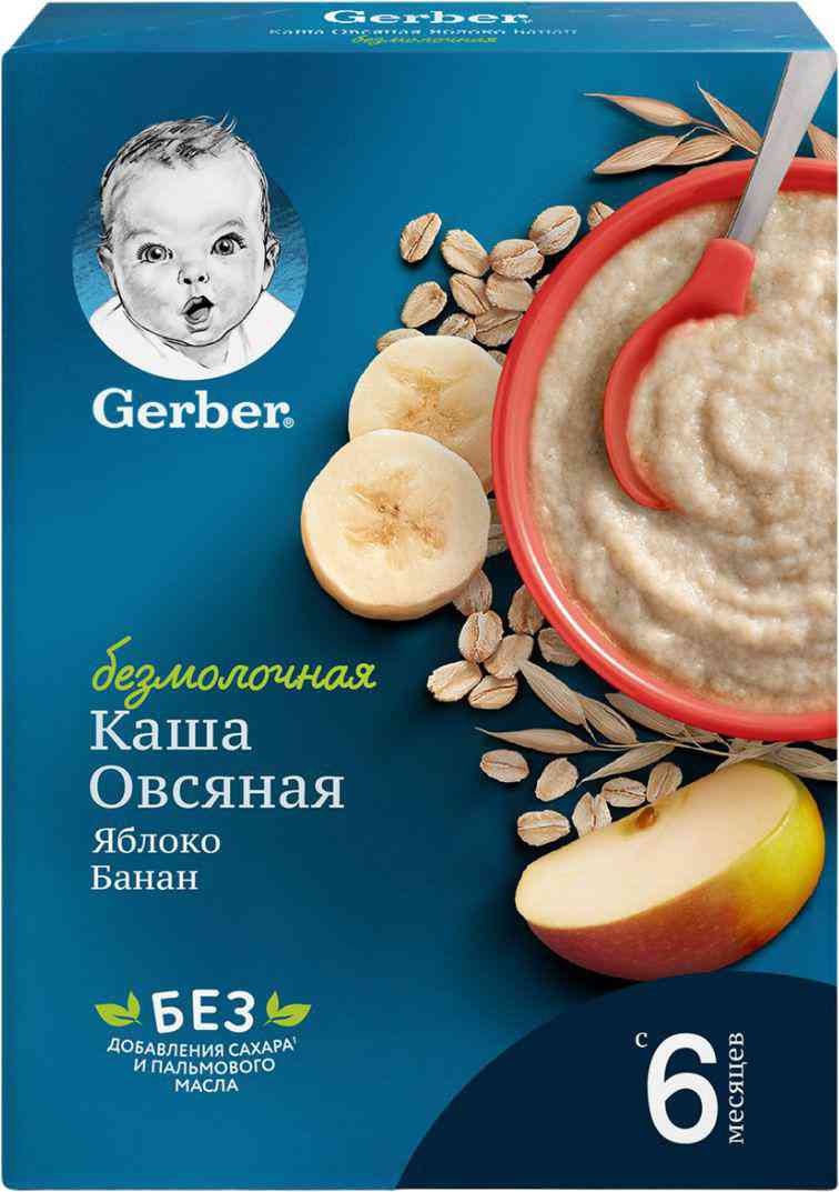 Каша овсяная безмолочная Gerber яблоко-банан с 6 месяцев, 180г