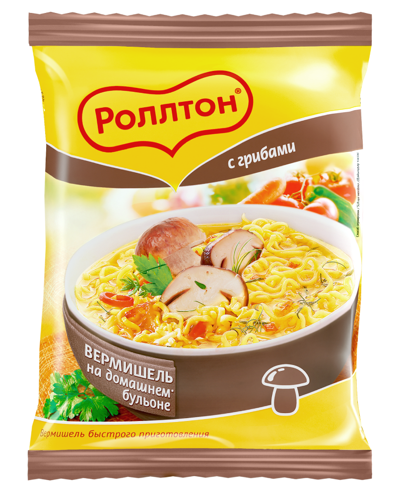 Вермишель быстрого приготовления Роллтон грибная, 60г
