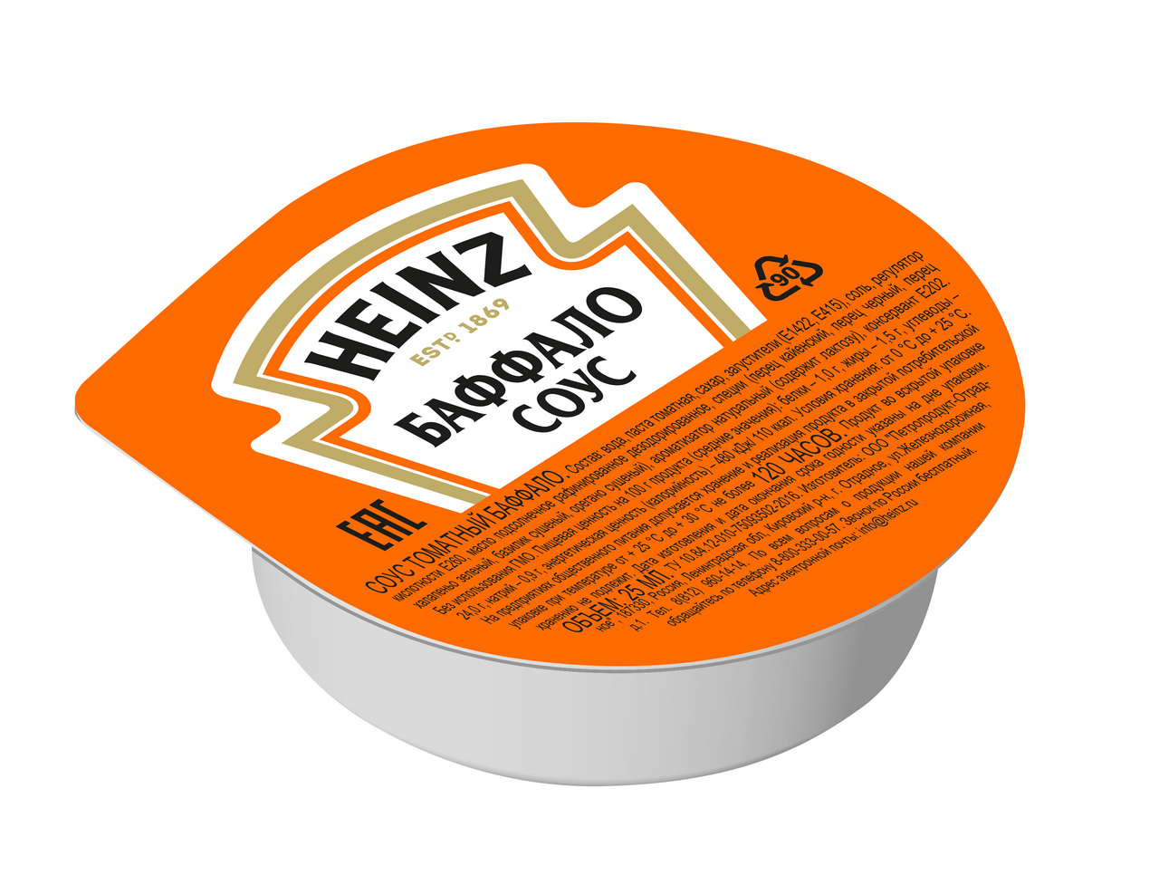 Соус Heinz Баффало (25мл x 216шт), 5.4кг