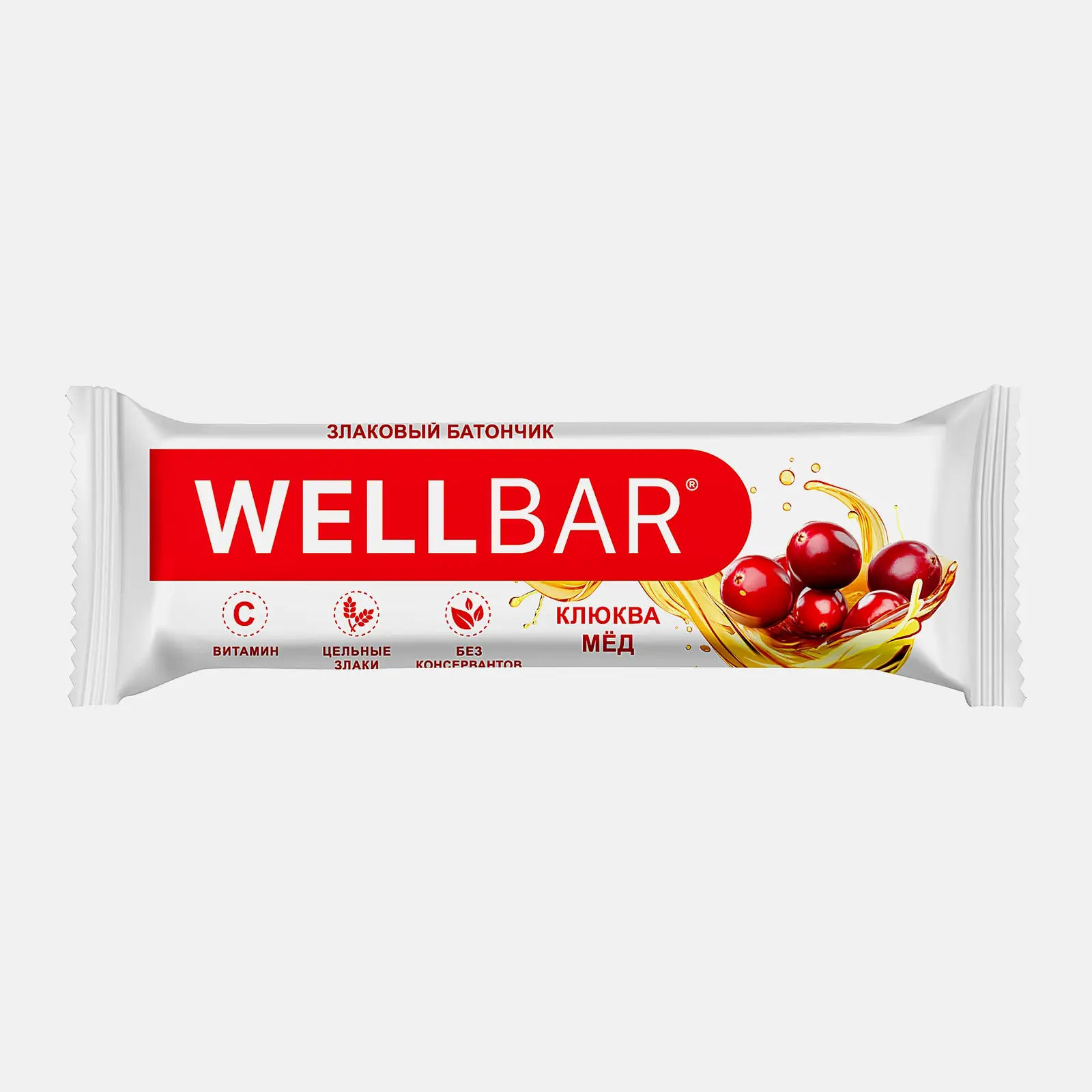 Батончик мюсли клюква мед Wellbar 50г