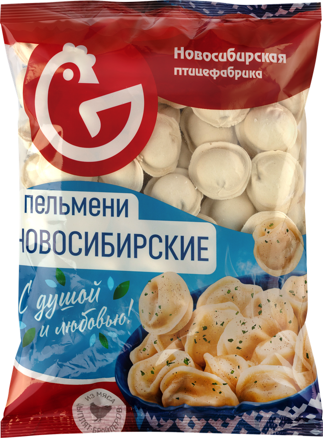 Пельмени НОВОСИБИРСКАЯ ПТИЦЕФАБРИКА Новосибирские, 800г