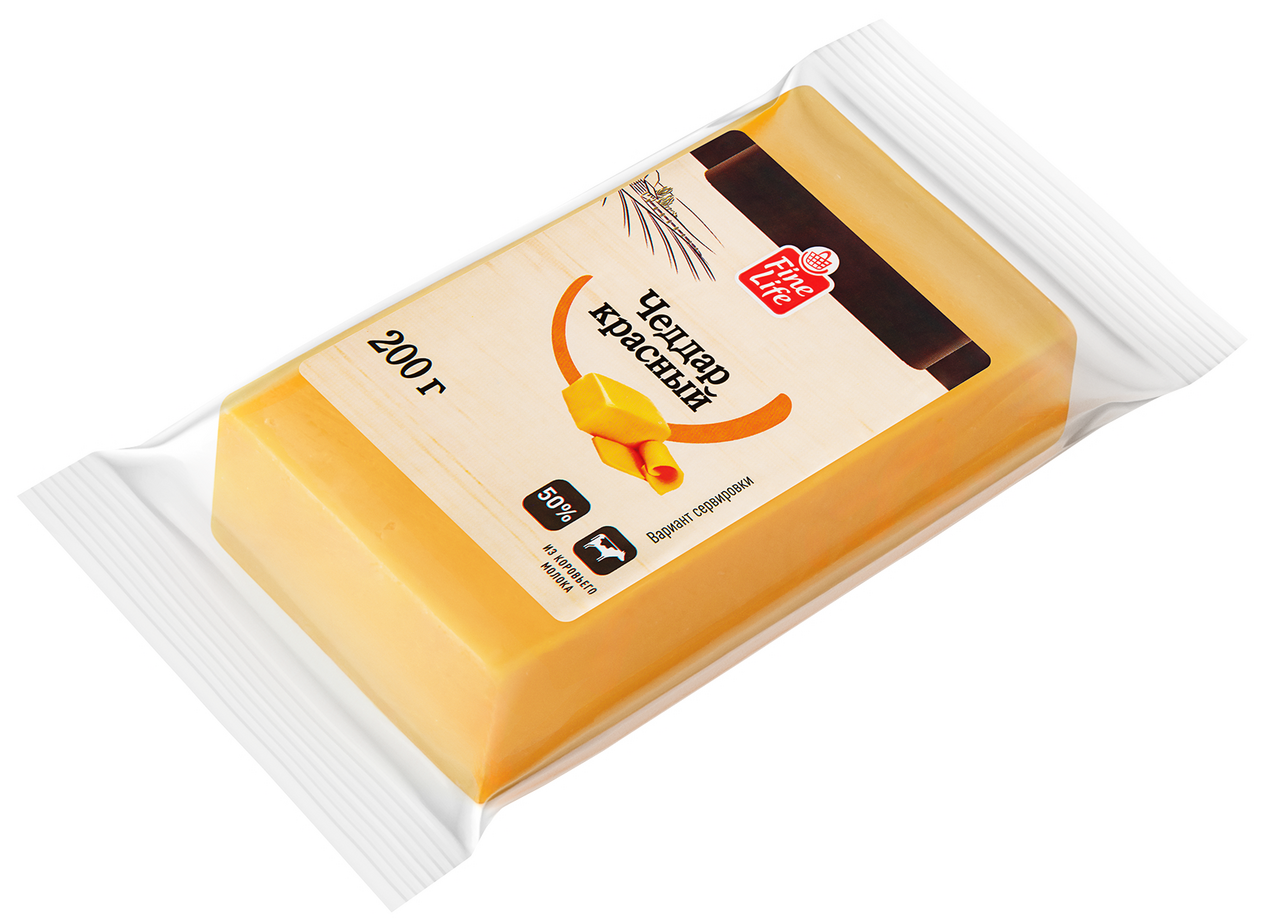 Fine Life Сыр Чеддар красный 50%, 200г