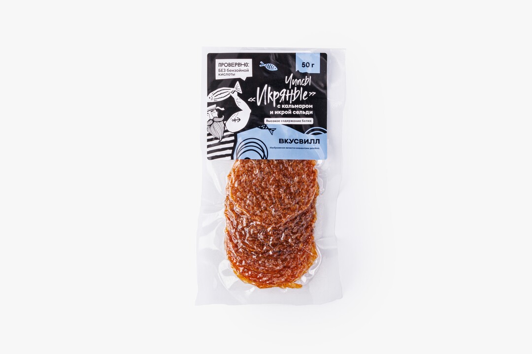 Чипсы "Икряные" с кальмаром и икрой сельди, 50 г