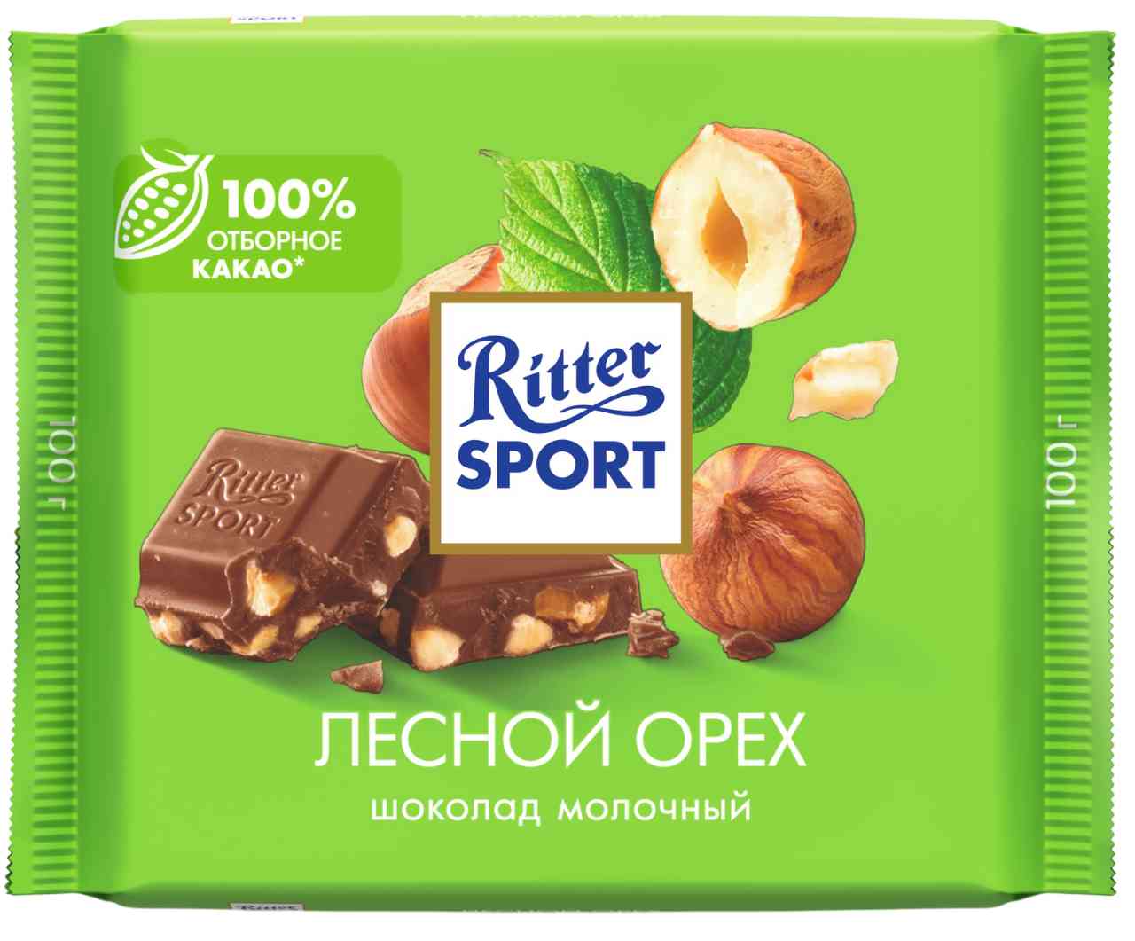 Шоколад молочный Ritter Sport Лесной орех, 100г