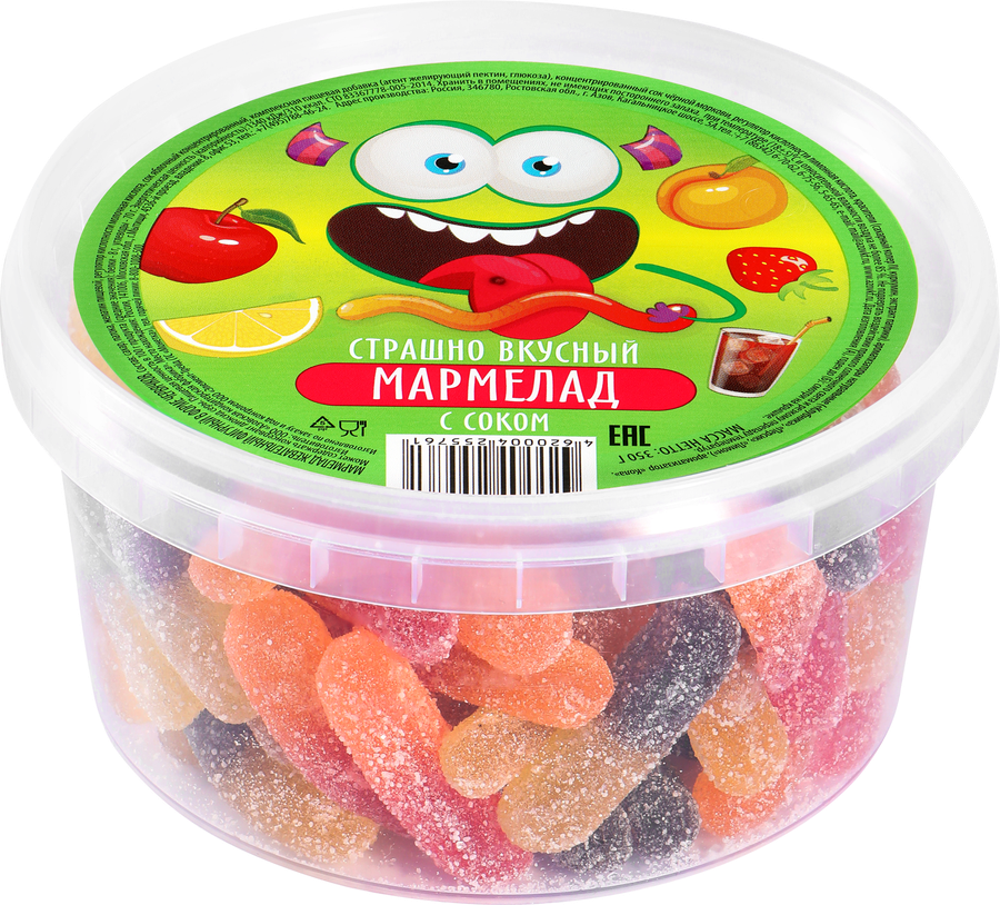 Мармелад жевательный фигурный в форме червячков, 350г