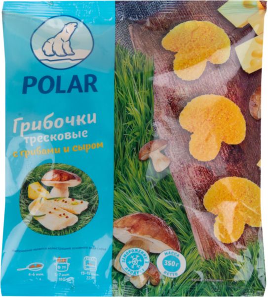 Грибочки тресковые Polar с грибами и сыром, 350г