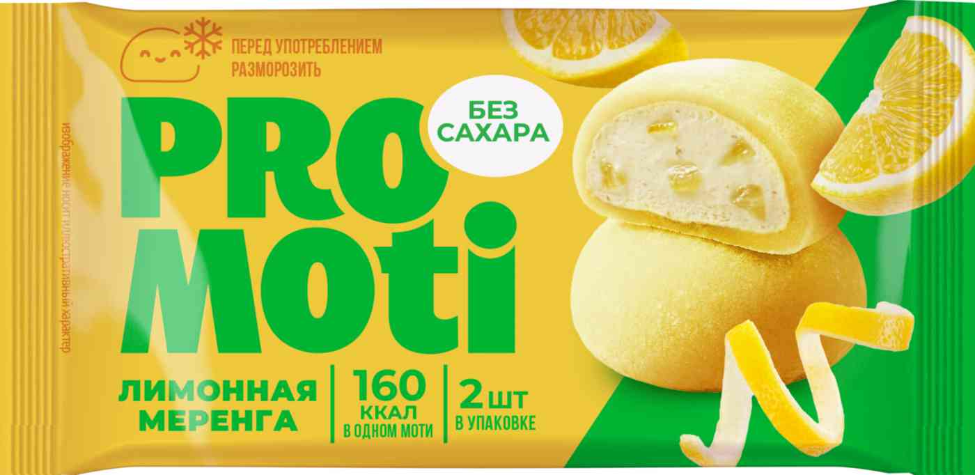 Десерт Моти ProMoti Лимонная Меренга и крем-чиз в рисовом тесте, 100г