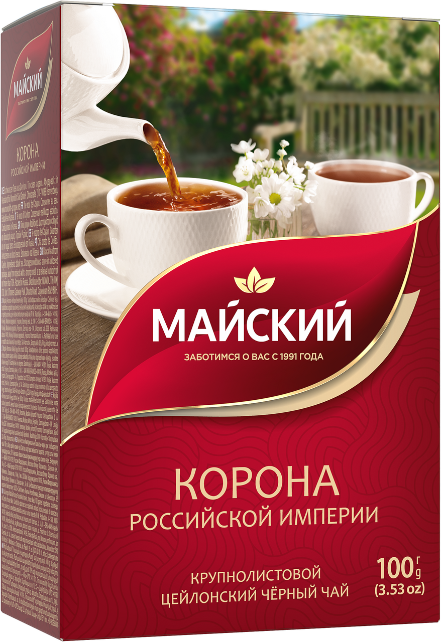 Чай Майский Корона Российской Империи черный крупнолистовой, 100г х 21 шт