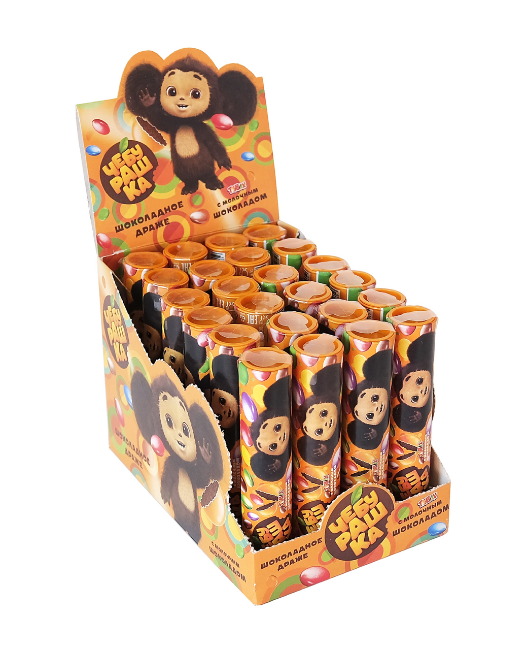 Драже Toybox Чебурашка с шоколадом в сахарной оболочке, 25г x 24 шт