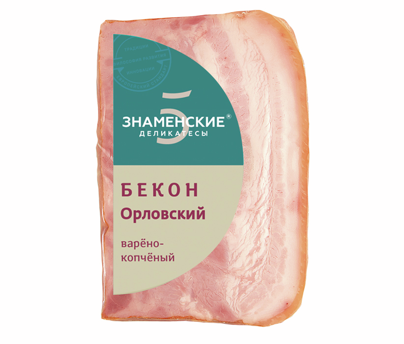 Бекон Знаменские деликатесы Орловский варено-копченый, 350г