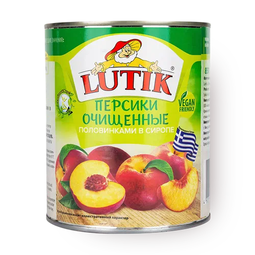 Персики половинки в сиропе Lutik очищенные