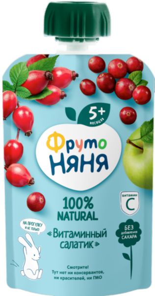 Пюре ФрутоНяня Витаминный салатик, с 5 месяцев, 90г