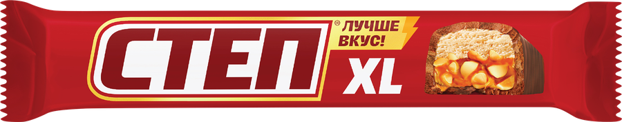 Батончик шоколадный СТЕП XL нуга, арахис, карамель, 65г
