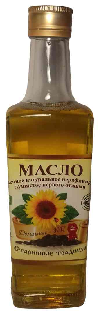 Масло подсолнечное Домашнее-КП нерафинированное, 0,25л