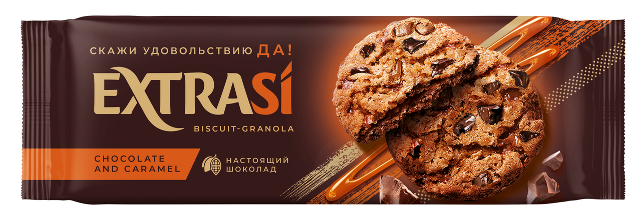Печенье-гранола Extrasi шоколад с карамелью, 150г