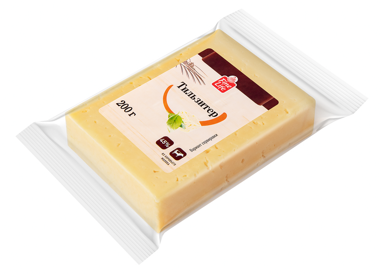 Fine Life Сыр Тильзитер кусок 45%, 200г