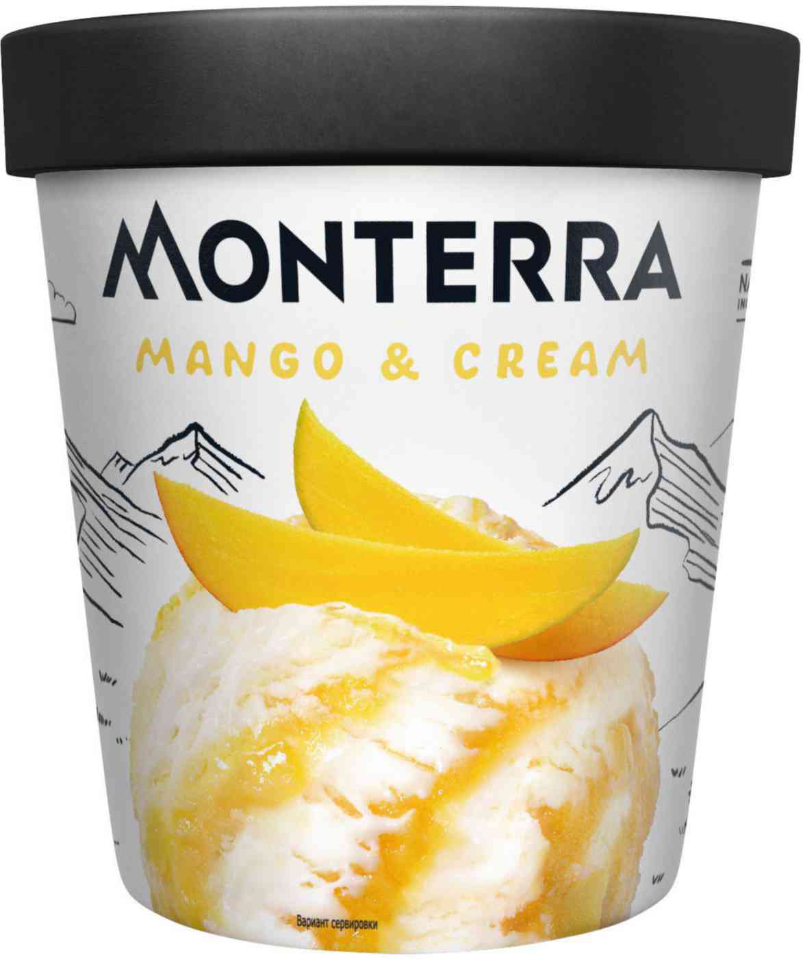 Мороженое пломбир Monterra Mango & Cream, 281г