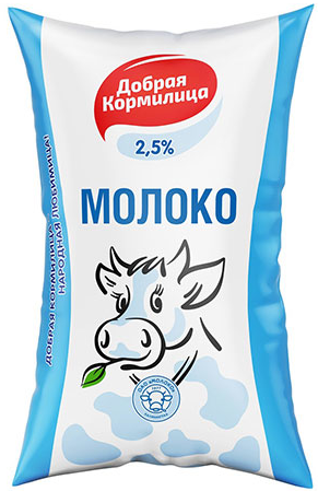 Молоко Добрая кормилица пастеризованное 2.5%, 800г