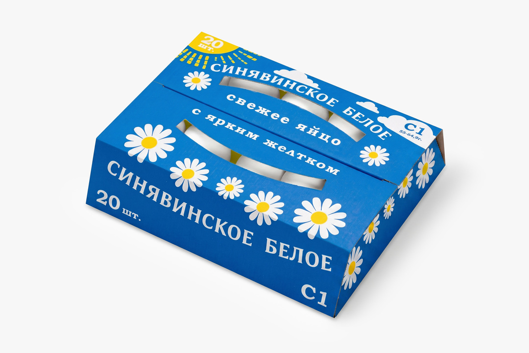 Яйцо куриное С1 Синявинское белое 20 шт / Супермаркет