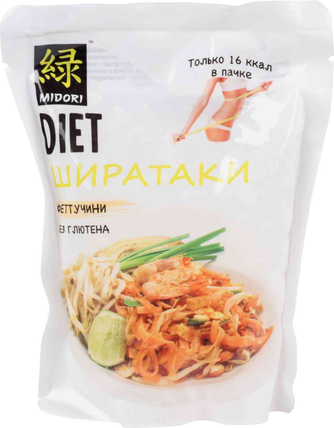 Макаронные изделия Лапша Ширатаки Феттучини Midori Diet без глютена, 200г