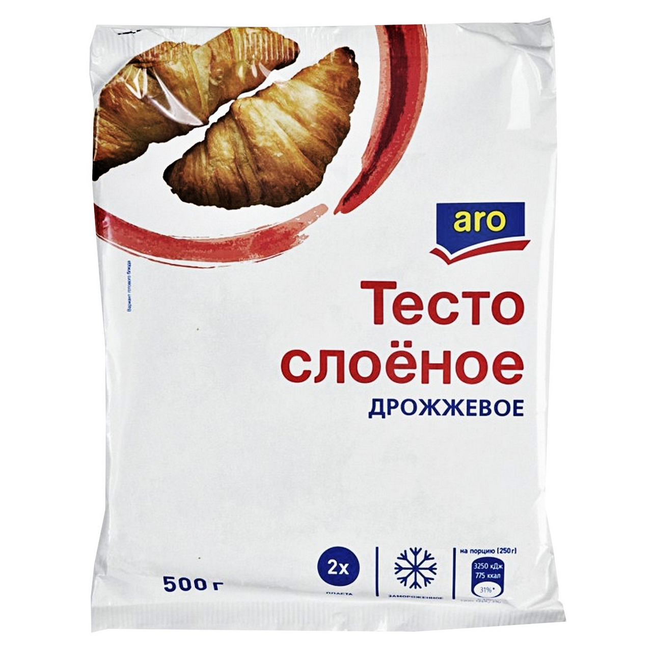 aro Тесто слоеное дрожжевое, 500г x 2 шт