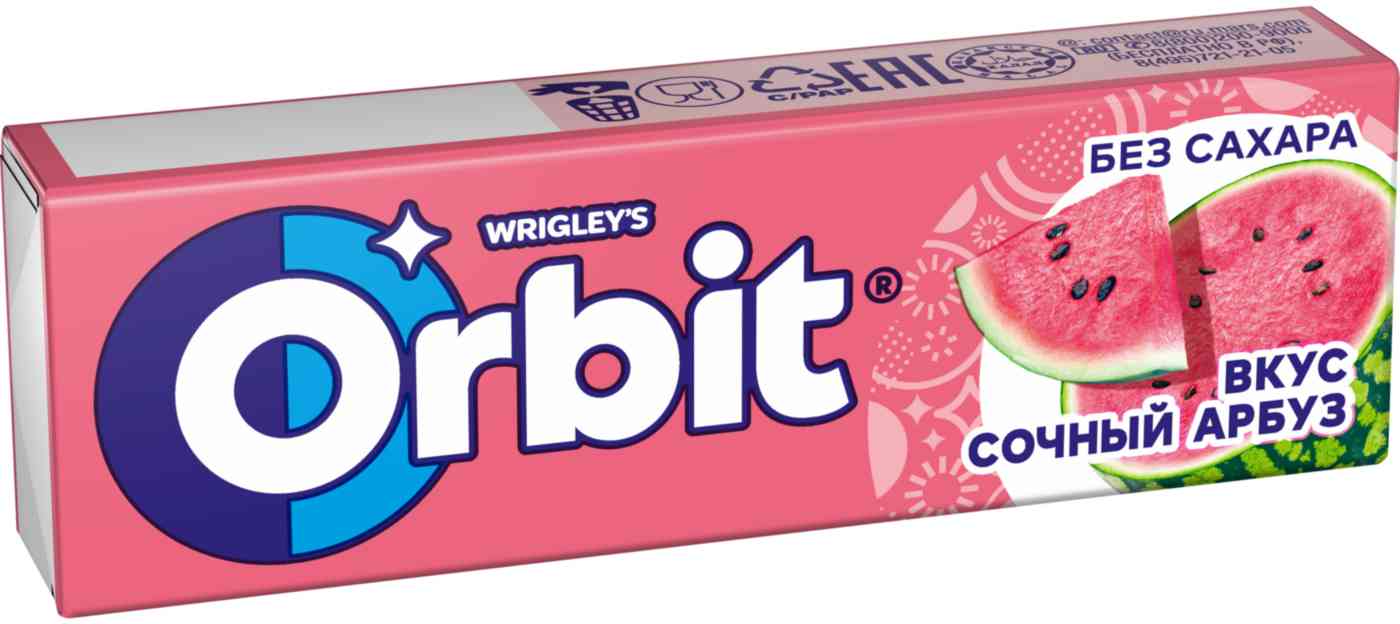 Жевательная резинка Orbit Сочный арбуз, 13,6г