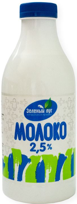 Молоко Зеленый луг пастеризованное, 900г
