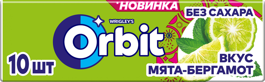 Жевательная резинка ORBIT Мята-бергамот, 13,6г