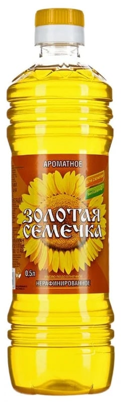 Масло подсолнечное Золотая Семечка нерафинированное, 500мл