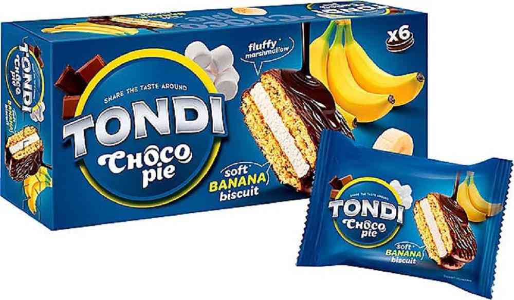 Бисквит Tondi Choco Pie банановый, 180г