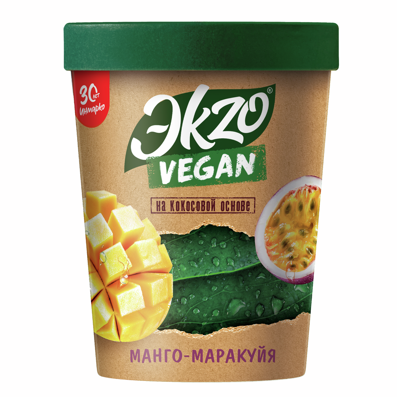 Десерт замороженный Ekzo Vegan на кокосовой основе Манго и маракуйя, 270г