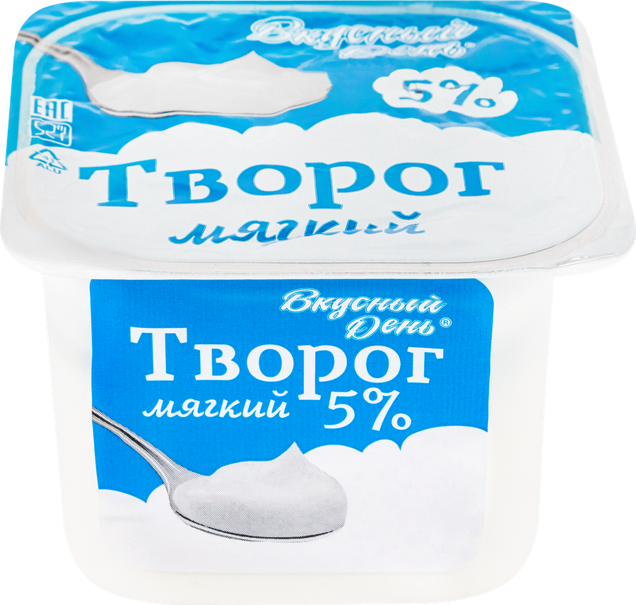 Творог мягкий ВКУСНЫЙ ДЕНЬ 5%, без змж, 100г
